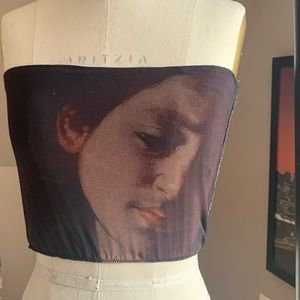 Baroque art mesh tube top